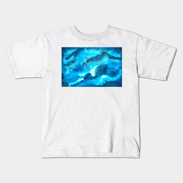 Watercolour galaxy: The Celestial Dreamscape Kids T-Shirt by artofnella